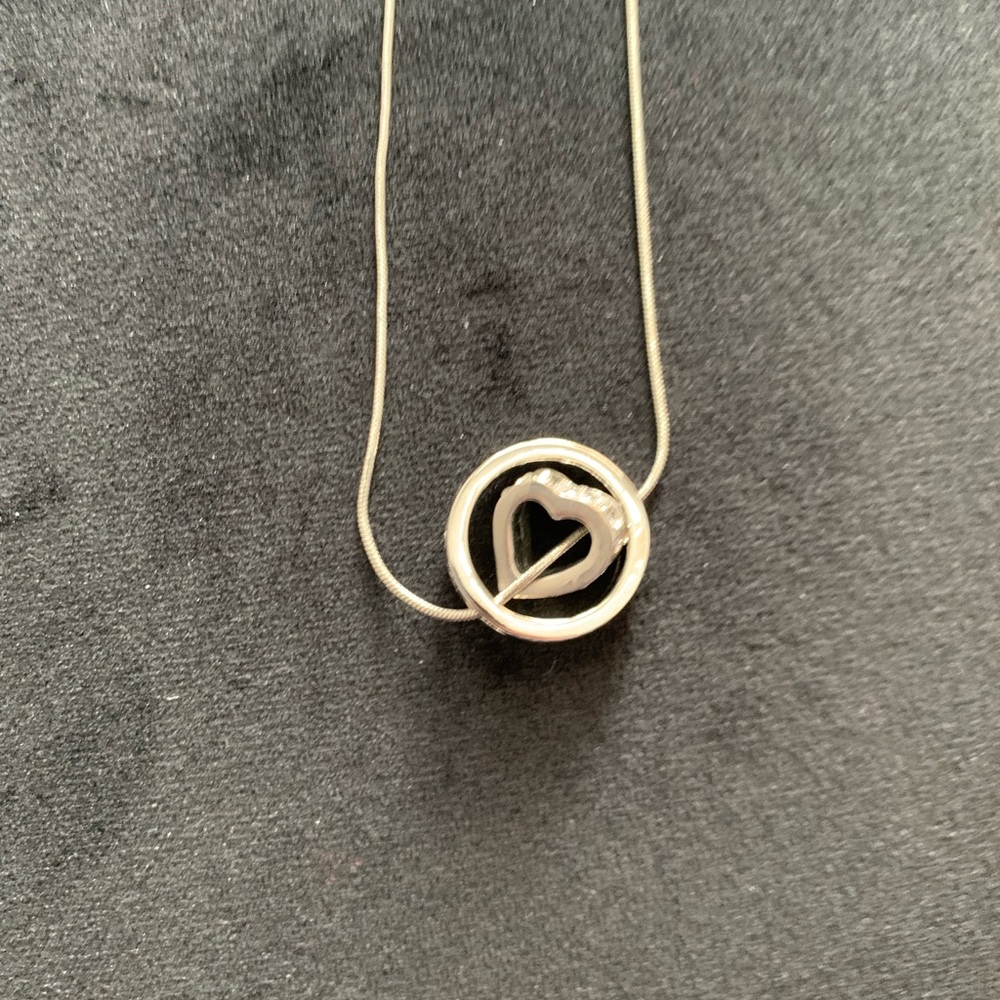 Silver heart necklace Great Valentine gift.
